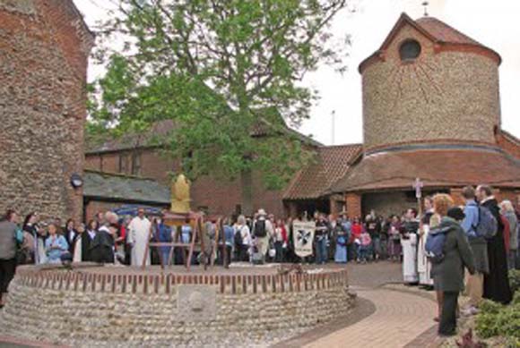 Outside Walsingham church