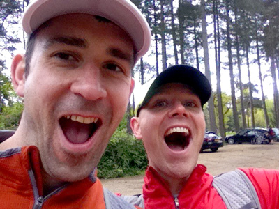 Fr Bruno in training with fellow runner, Fr Craig OSA