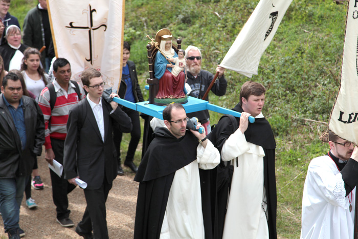 Statue of Our Lady of Walsingham during the procession